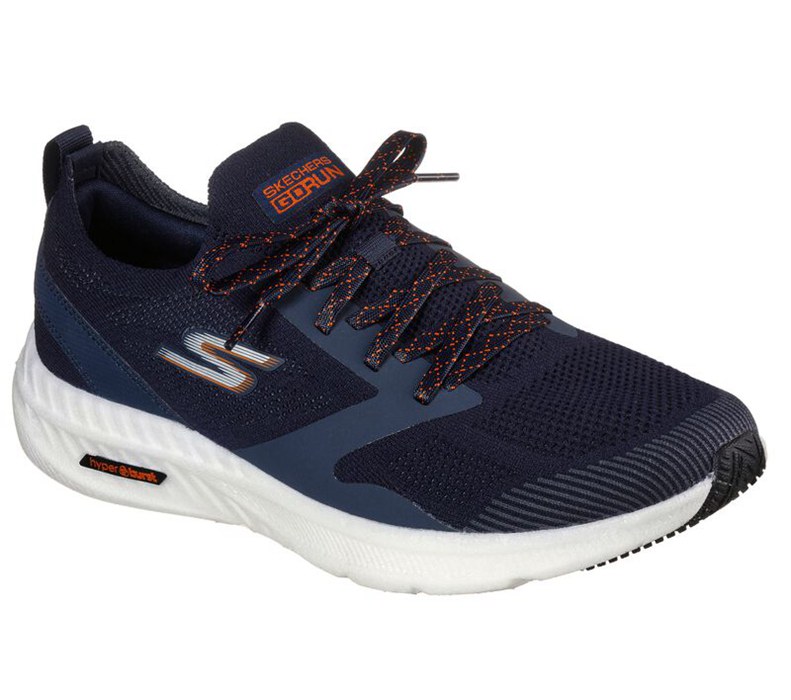 Skechers Herr Marinblå/Orange Sneakers - Gorun Hyper Burst - Sverige (ZTVEH-4281)